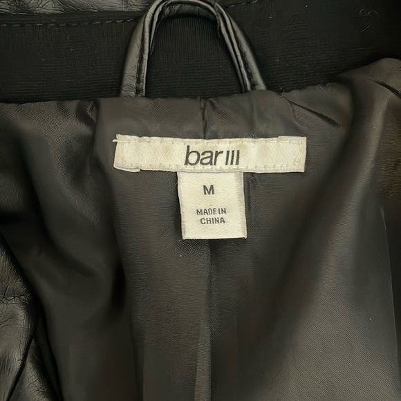 Bar III Stretch Blazer with Faux Leather Details - Picture 3 of 6